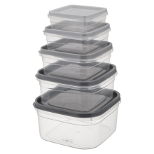 Komplet pojemników kwadratowych KLIC BOX 5 sztuk 0,4L 0,7L 1,0L 1,6L 2,4L